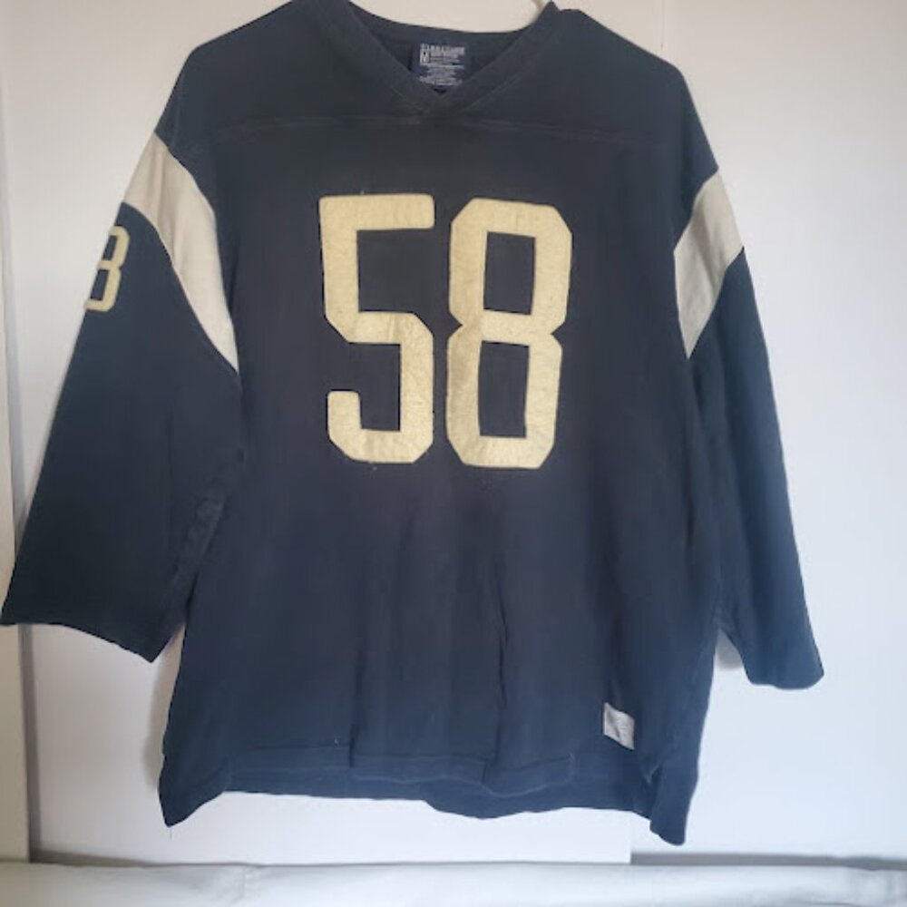 Structure Athletics Football Jersey Dark Blue Cream Numbers Men's Size M Vintage